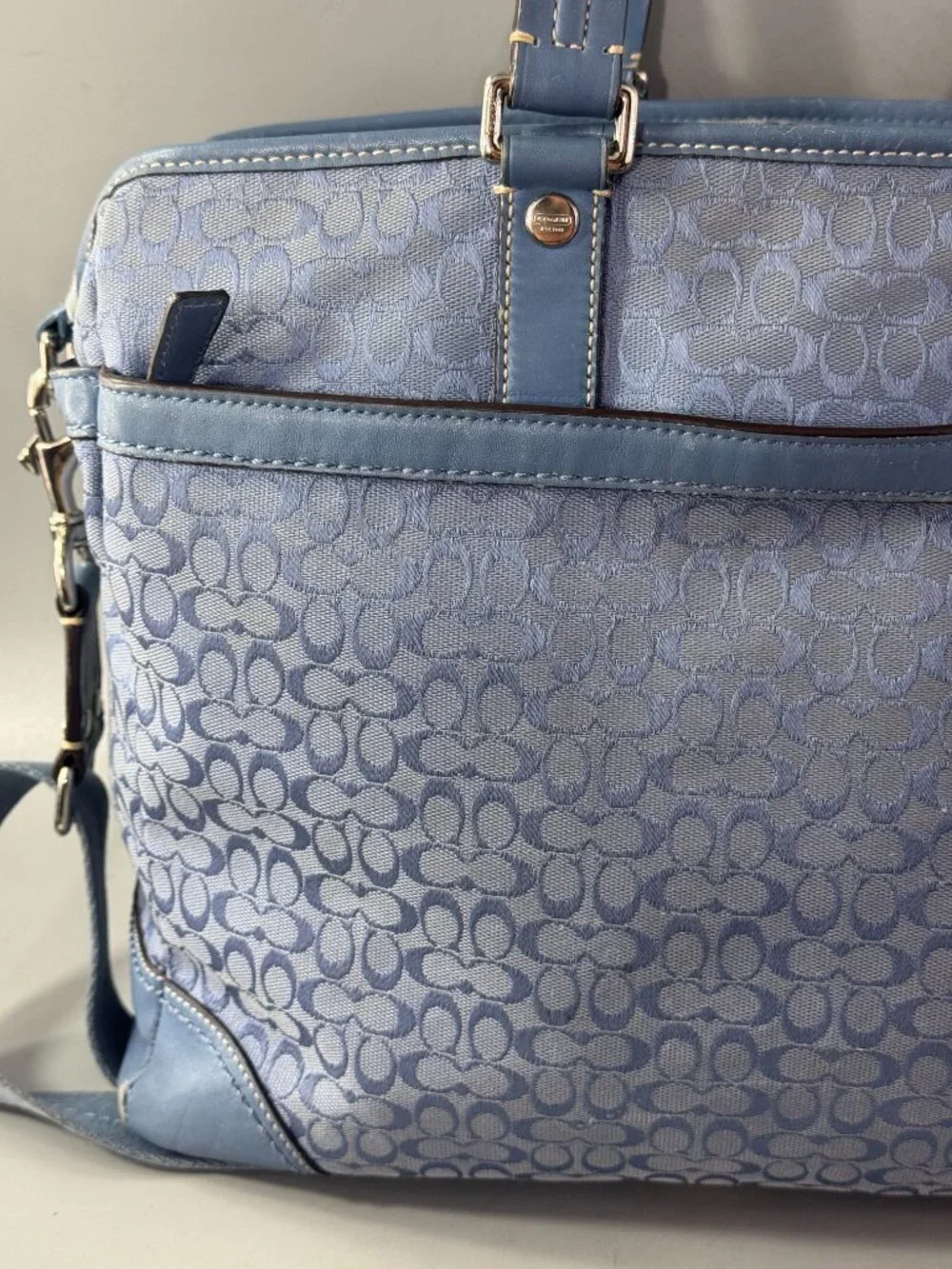 Authentic Coach CC signature Canvas with Leather Diaper Bag